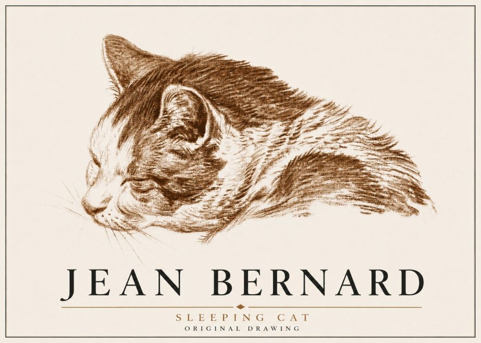 Jean Bernard Sleeping Cat II No6 - Plakát