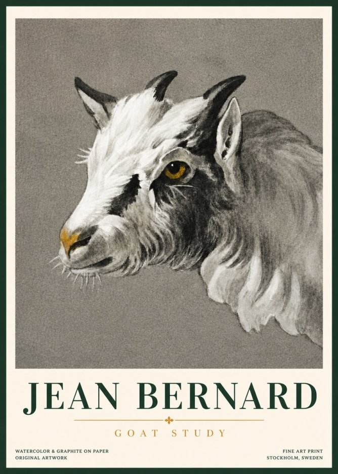 Jean Bernard Goat Study No3 - Plakát