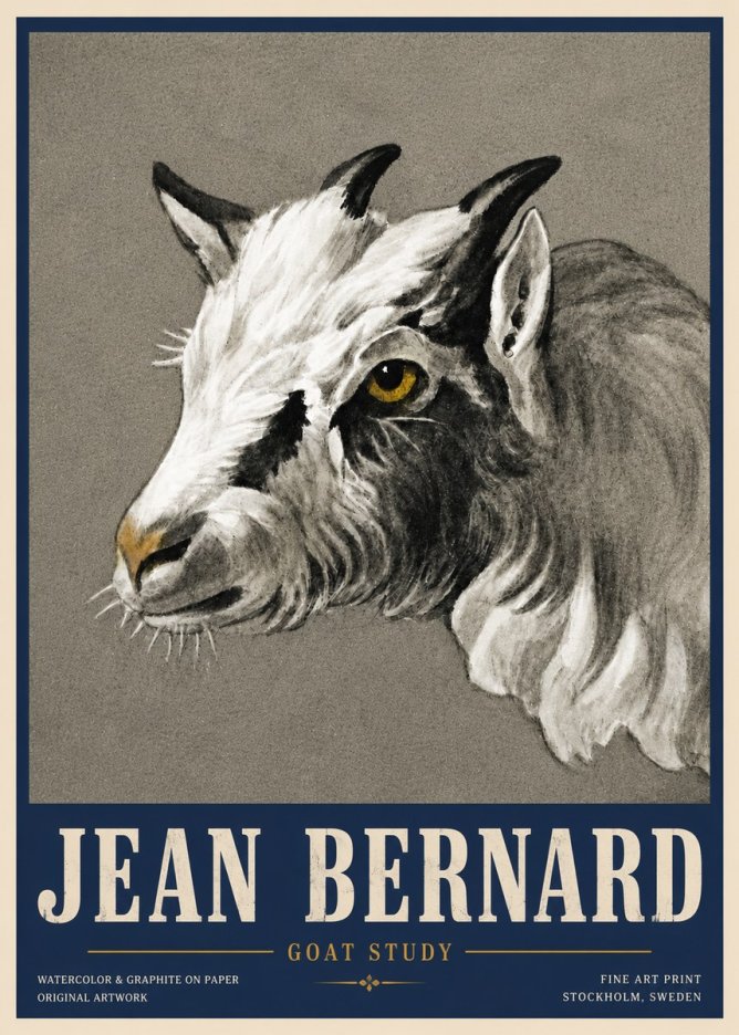 Jean Bernard Goat Study No6 - Plakát