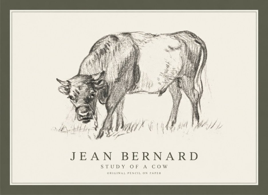 Jean Bernard Study of a Cow II No1 - Plakát