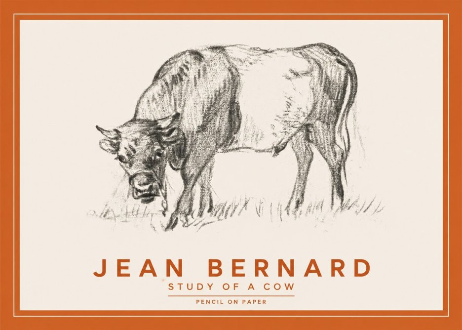 Jean Bernard Study of a Cow II No2 - Plakát