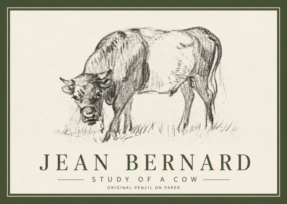 Jean Bernard Study of a Cow II No3 - Plakát