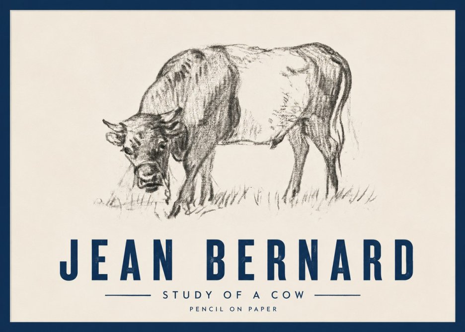 Jean Bernard Study of a Cow II No4 - Plakát