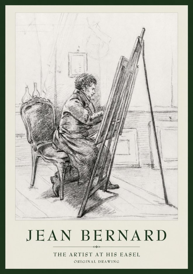 Jean Bernard The Artist at His Easel No1 - Plakát