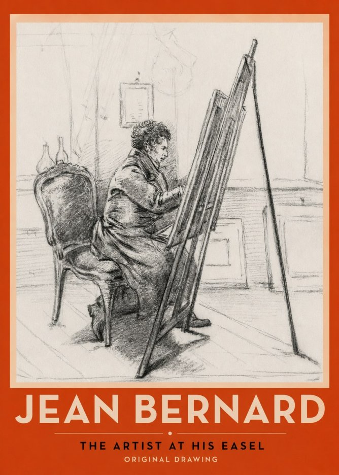 Jean Bernard The Artist at His Easel No2 - Plakát