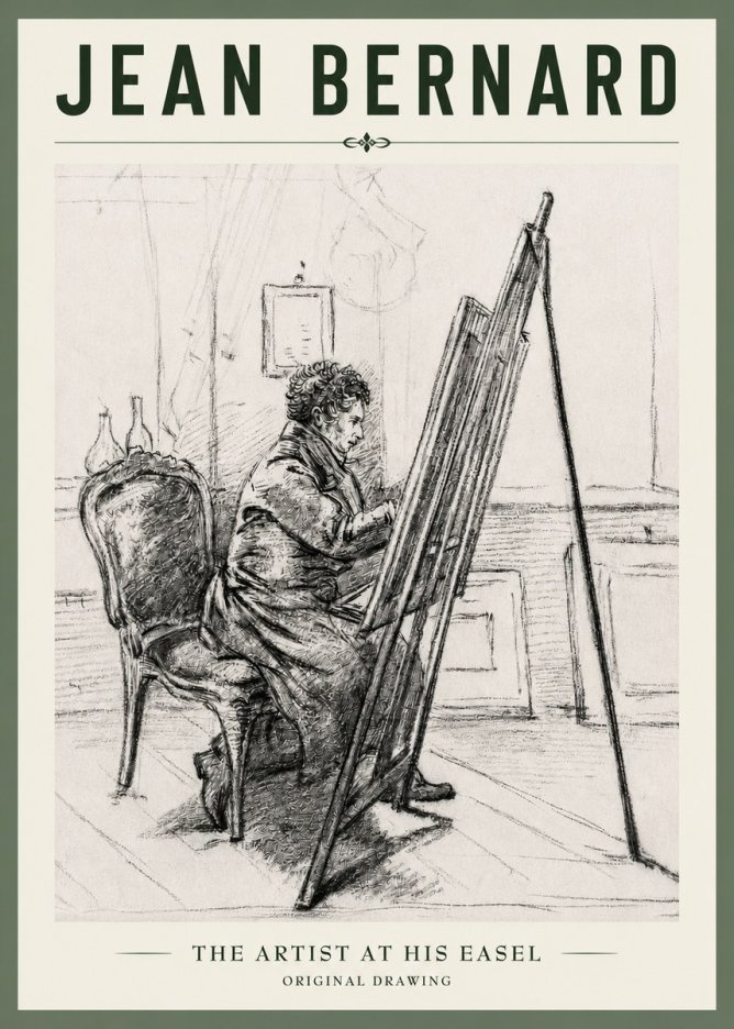 Jean Bernard The Artist at His Easel No4 - Plakát