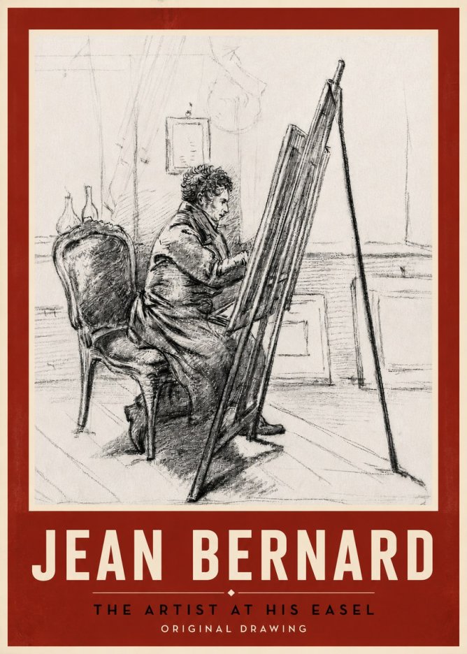 Jean Bernard The Artist at His Easel No5 - Plakát