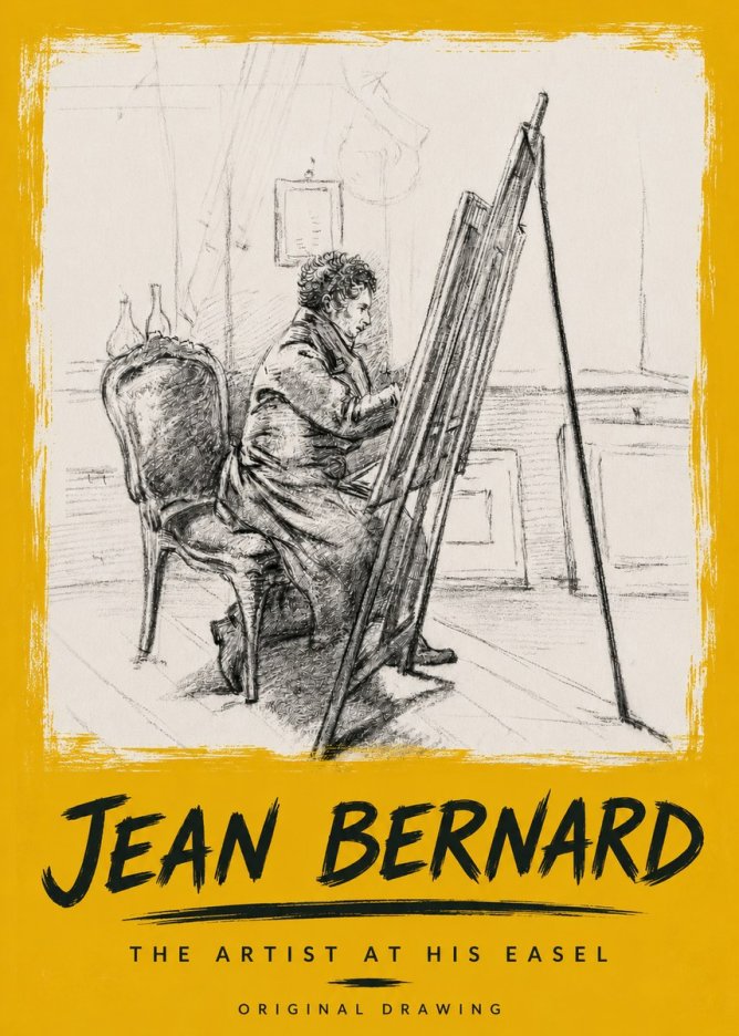Jean Bernard The Artist at His Easel No6 - Plakát