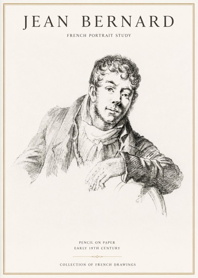 Jean Bernard French Portrait Study No1 - Plakát
