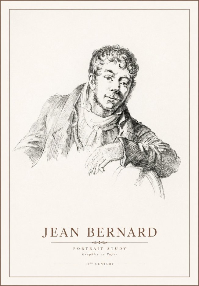 Jean Bernard French Portrait Study No2 - Plakát
