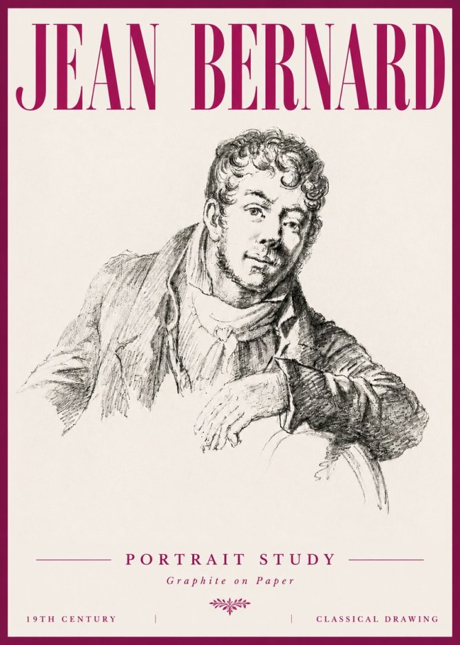 Jean Bernard French Portrait Study No6 - Plakát