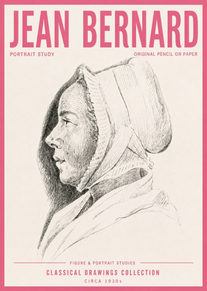 Jean Bernard Portrait Study VI No4 - Plakát