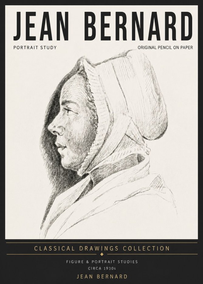 Jean Bernard Portrait Study VI No5 - Plakát