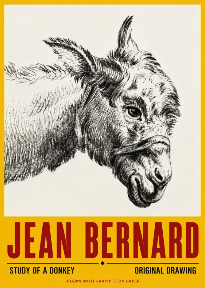 Jean Bernard Study of a Donkey I No6 - Plakát