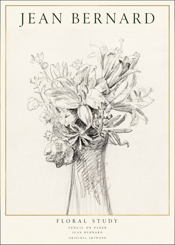 Jean Bernard Bouquet of Lilies No2 - Plakát