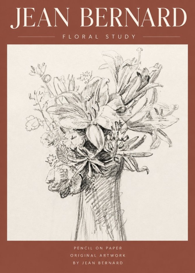 Jean Bernard Bouquet of Lilies No4 - Plakát