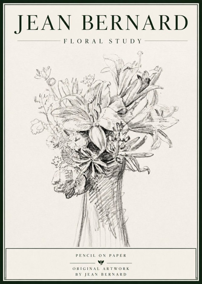 Jean Bernard Bouquet of Lilies No6 - Plakát