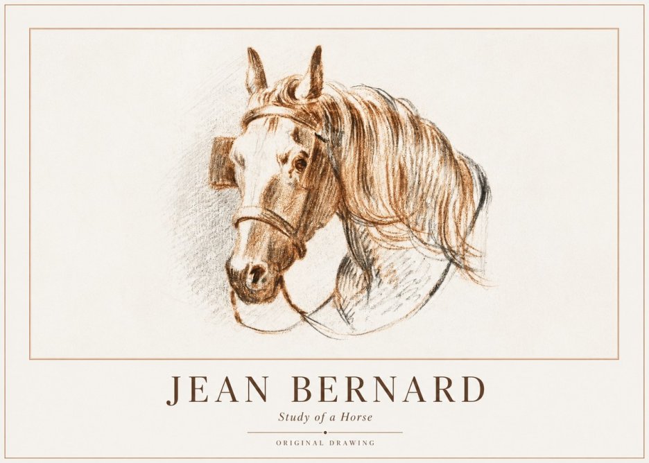 Jean Bernard Study of a Horse V No1 - Plakát
