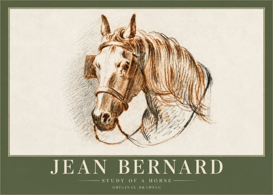 Jean Bernard Study of a Horse V No3 - Plakát