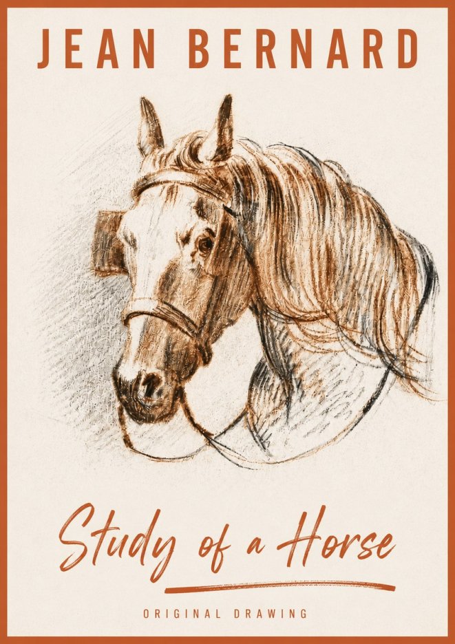 Jean Bernard Study of a Horse V No4 - Plakát