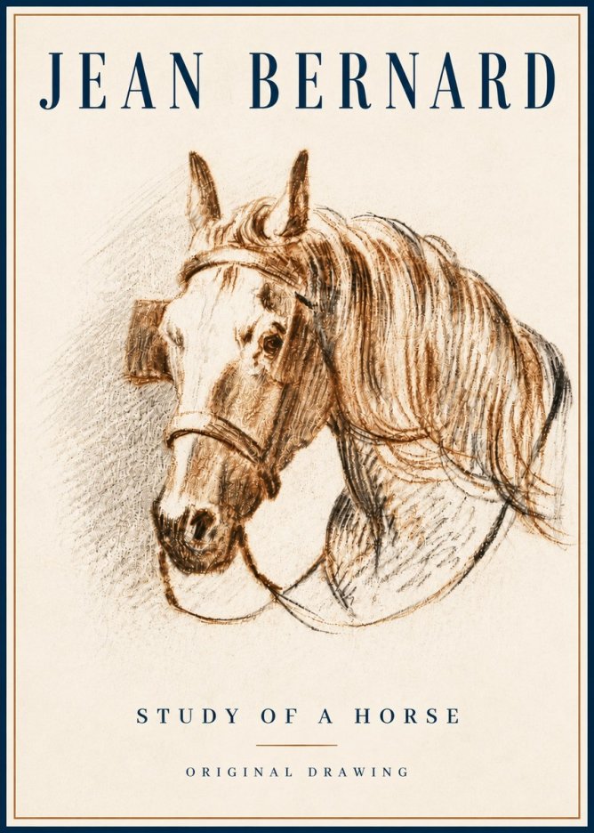 Jean Bernard Study of a Horse V No6 - Plakát