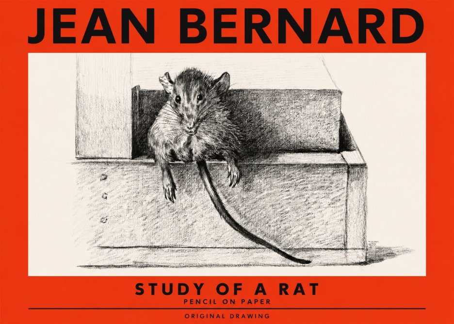 Jean Bernard Study of a Rat I No2 - Plakát