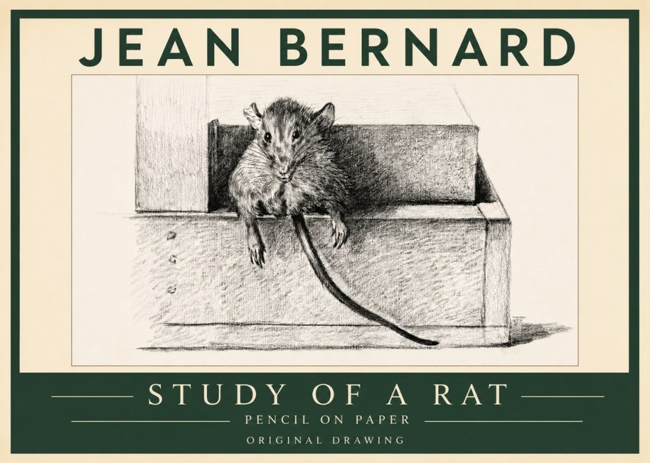 Jean Bernard Study of a Rat I No3 - Plakát