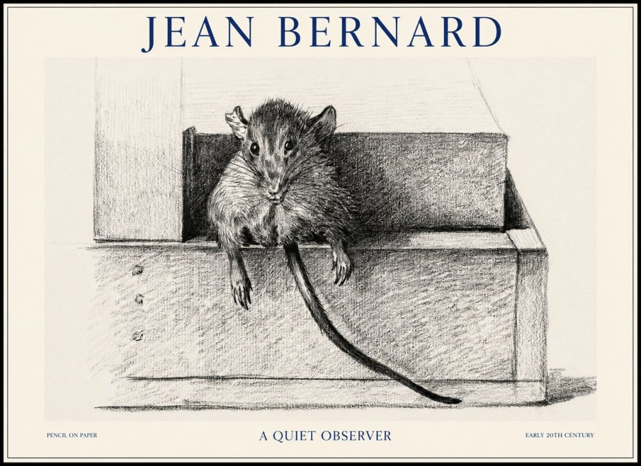Jean Bernard Study of a Rat I No6 - Plakát