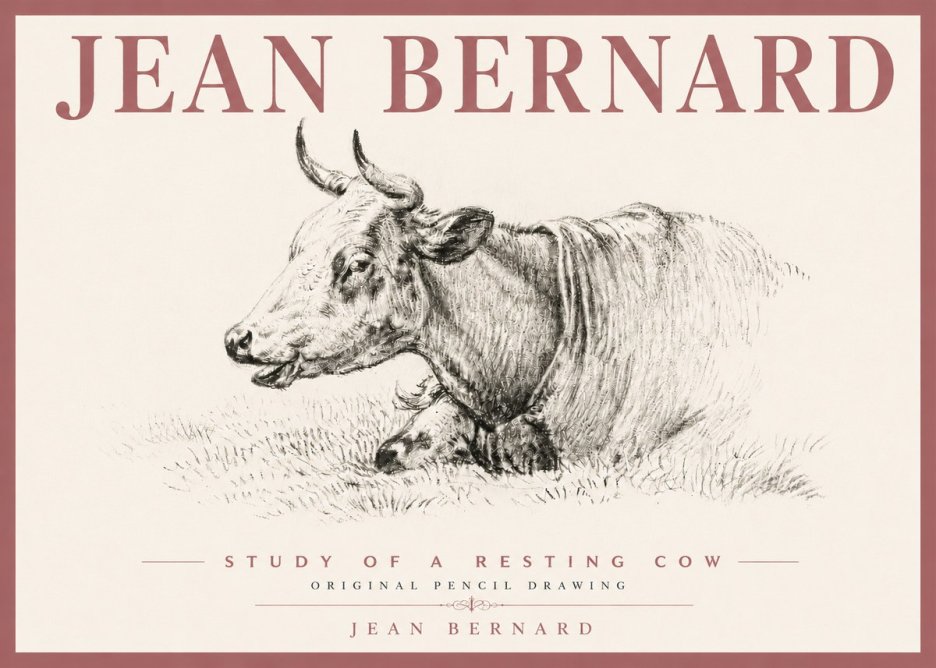 Jean Bernard Study of a Resting Cow IV No6 - Plakát