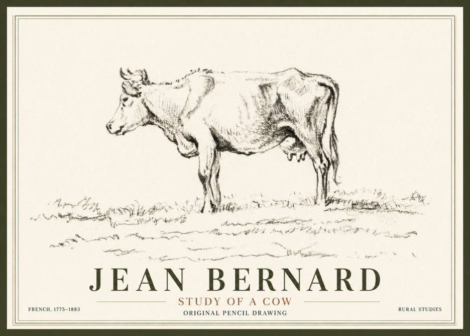 Jean Bernard Study of a Cow III No5 - Plakát
