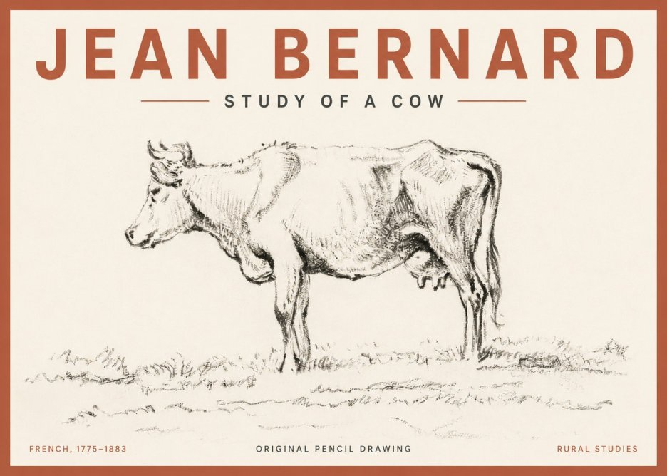Jean Bernard Study of a Cow III No6 - Plakát