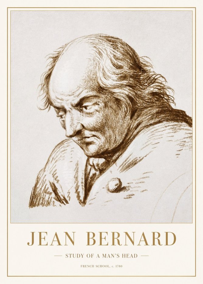 Jean Bernard Study of a Man's Head No1 - Plakát