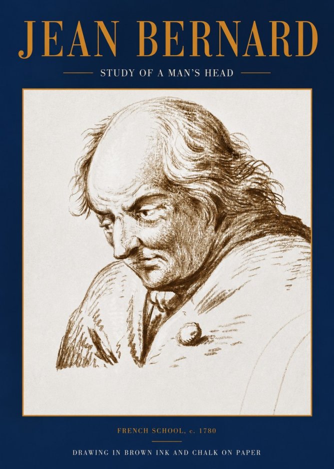 Jean Bernard Study of a Man's Head No3 - Plakát