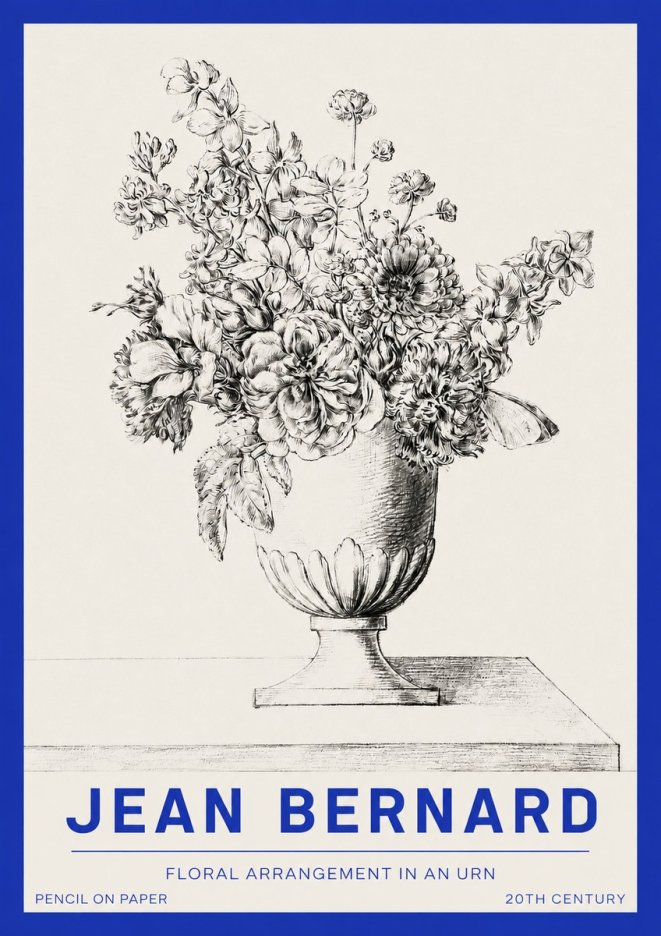 Jean Bernard Floral Arrangement in an Urn No2 - Plakát