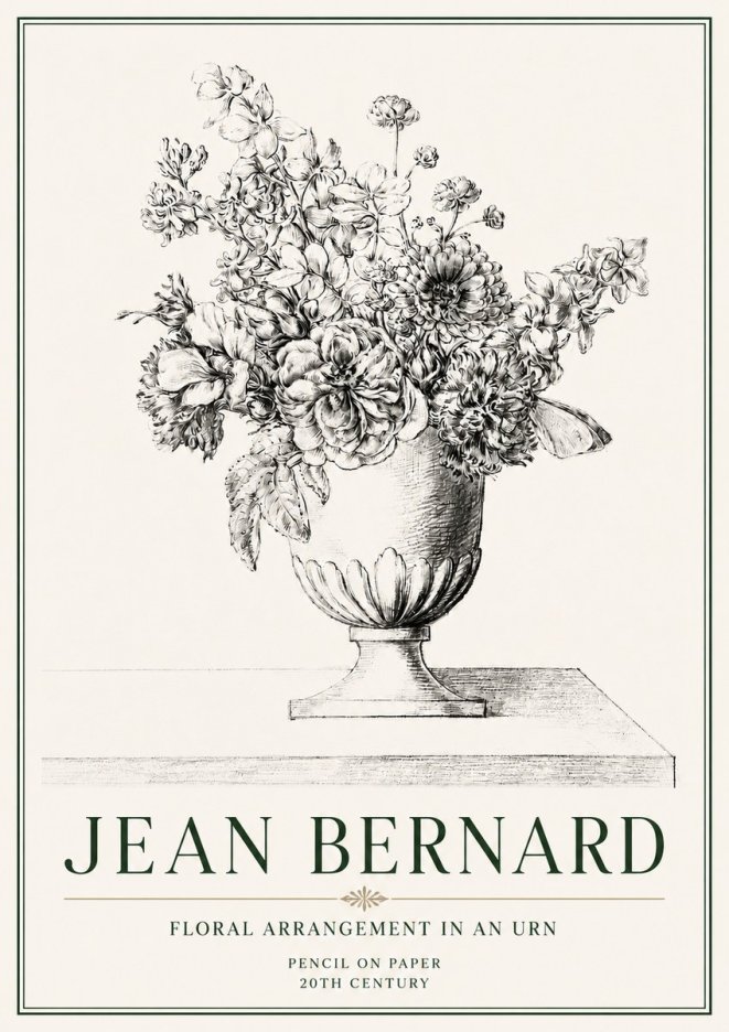 Jean Bernard Floral Arrangement in an Urn No4 - Plakát