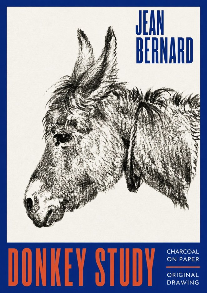 Jean Bernard Donkey Study III No2 - Plakát