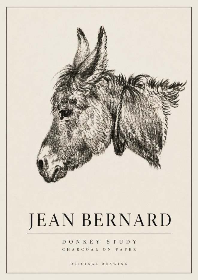 Jean Bernard Donkey Study III No3 - Plakát