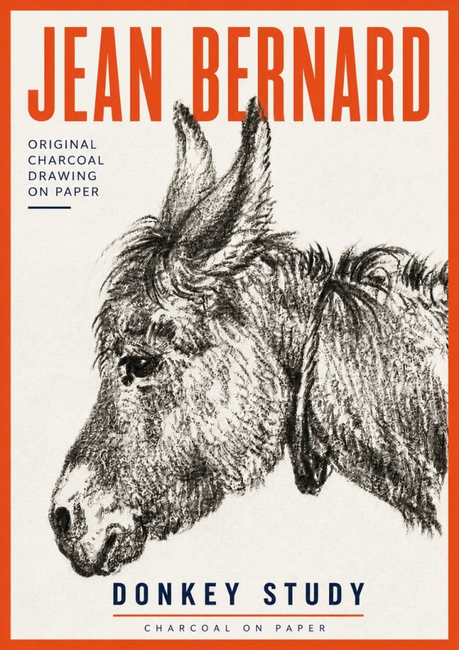 Jean Bernard Donkey Study III No4 - Plakát