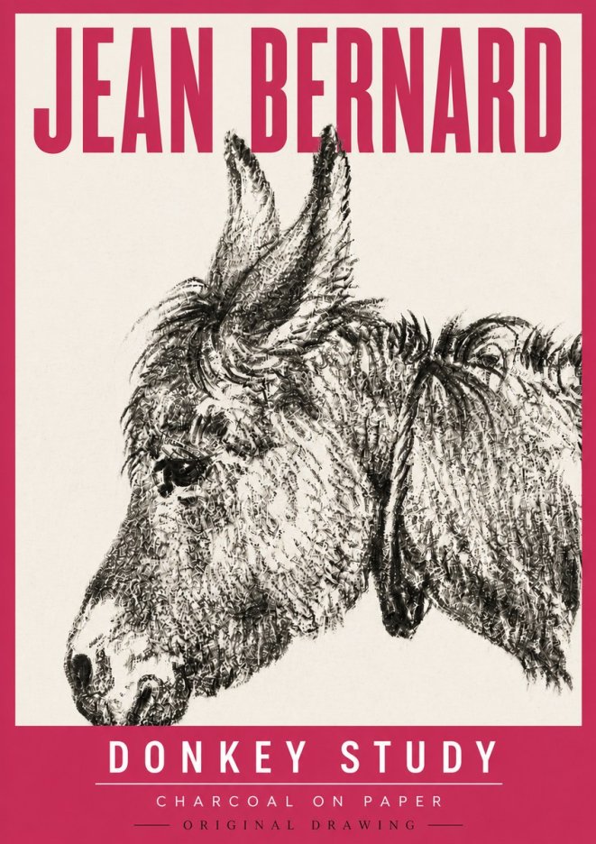 Jean Bernard Donkey Study III No5 - Plakát