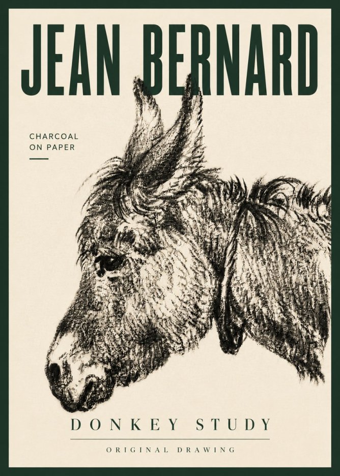 Jean Bernard Donkey Study III No6 - Plakát