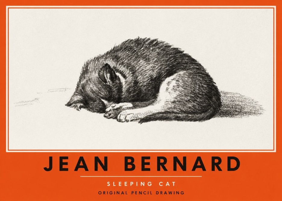 Jean Bernard Sleeping Cat III No2 - Plakát