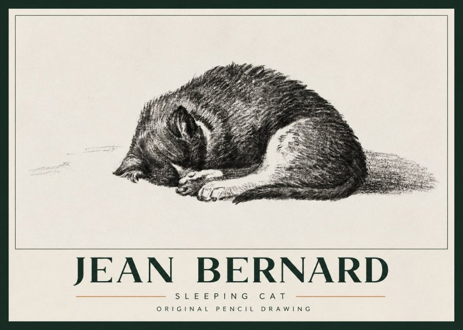 Jean Bernard Sleeping Cat III No3 - Plakát