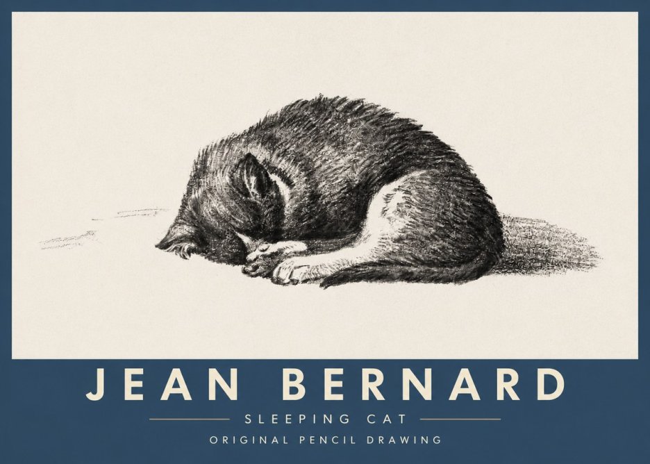 Jean Bernard Sleeping Cat III No4 - Plakát