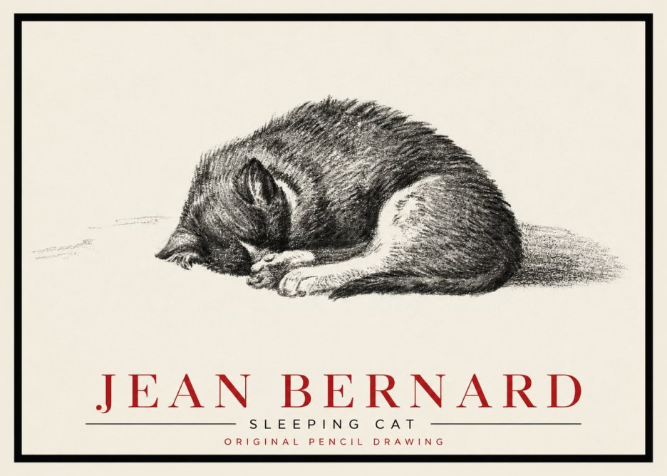Jean Bernard Sleeping Cat III No5 - Plakát