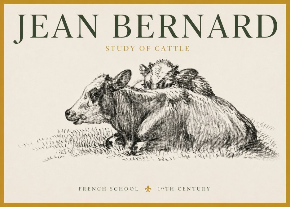 Jean Bernard Study of Cows No4 - Plakát
