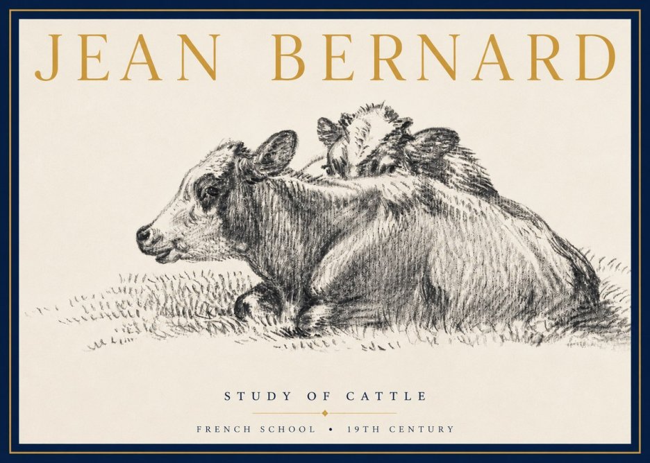 Jean Bernard Study of Cows No5 - Plakát