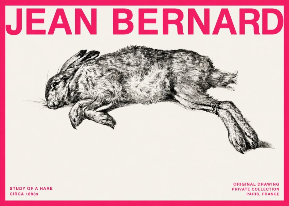 Jean Bernard Study of a Rabbit No4 - Plakát