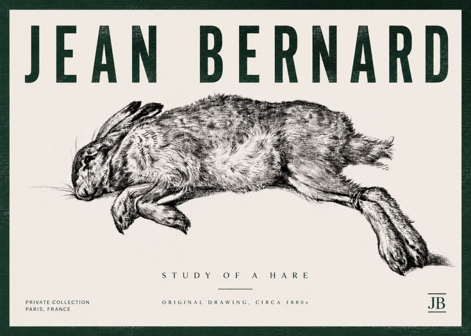 Jean Bernard Study of a Rabbit No6 - Plakát