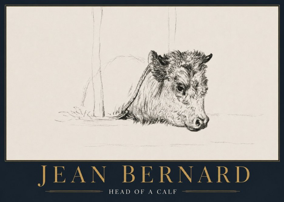 Jean Bernard Study of a Calf I No5 - Plakát