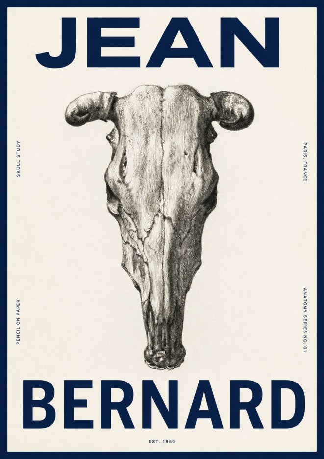 Jean Bernard Skull Study No4 - Plakát